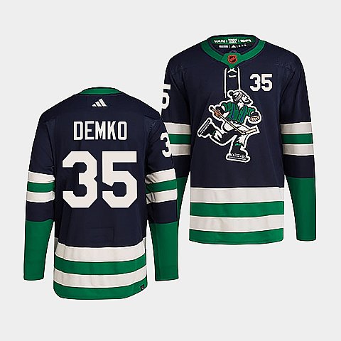 Thatcher Demko Vancouver Canucks navy Reverse Retro jersey