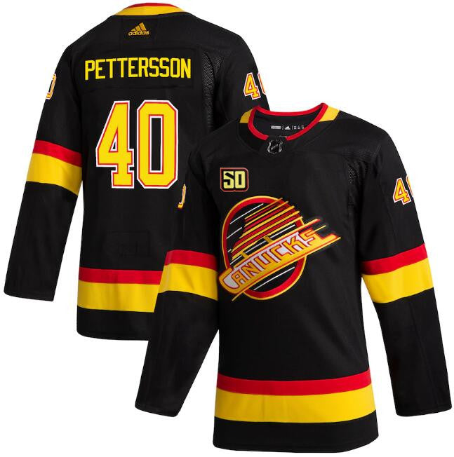 Elias Pettersson Vancouver Canucks black jersey