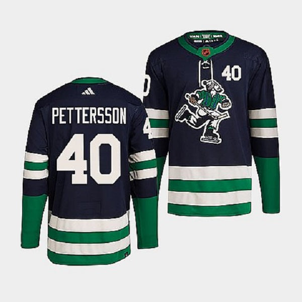 Elias Pettersson Vancouver Canucks navy Reverse Retro jersey