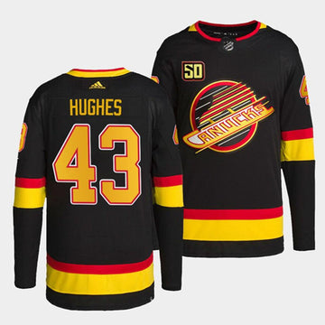 Quinn Hughes Vancouver Canucks black jersey