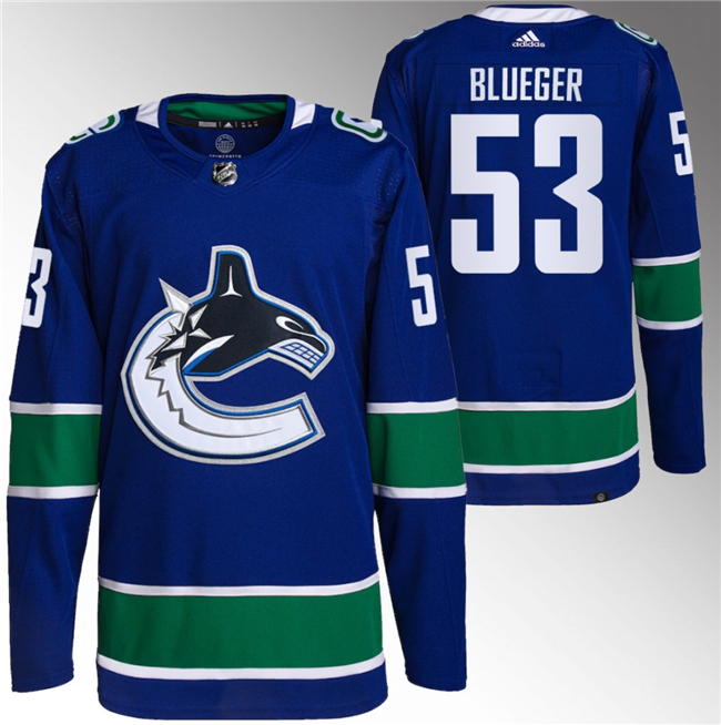 Teddy Blueger Vancouver Canucks blue Retro jersey