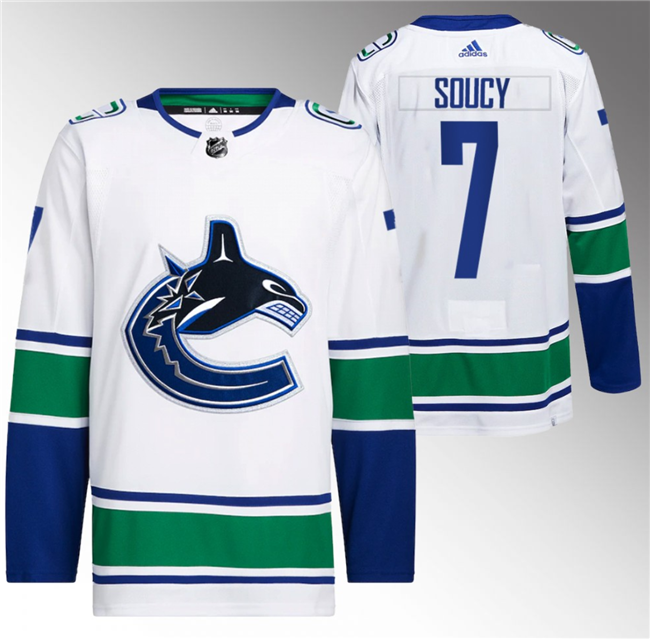 Carson Soucy Vancouver Canucks white jersey
