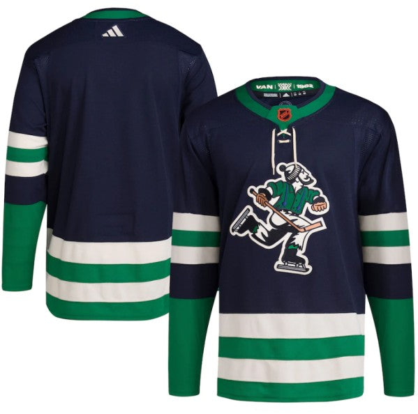 Custom Vancouver Canucks navy Reverse Retro jersey