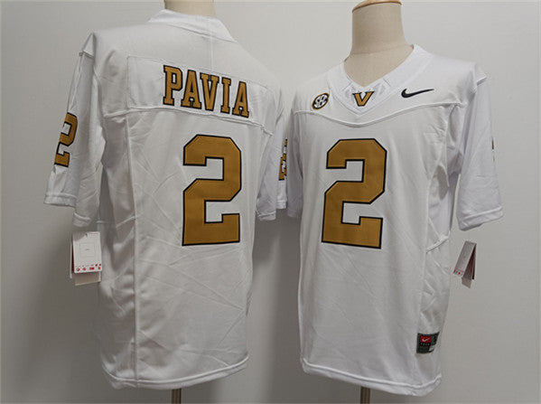 Diego Pavia Vanderbilt Commodores white FUSE jersey