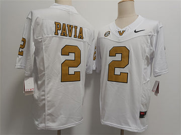 Diego Pavia Vanderbilt Commodores white FUSE jersey