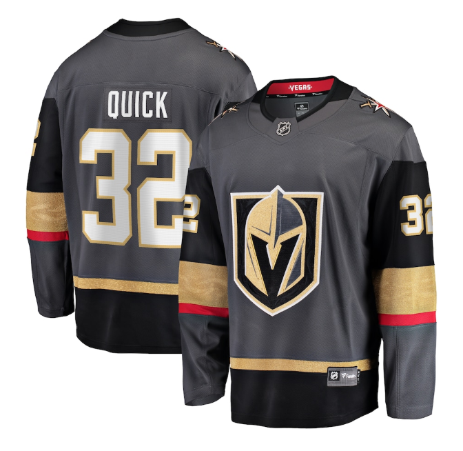 Jonathan Quick Vegas Golden Knights gray jersey