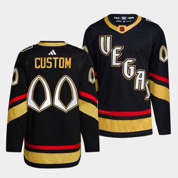 Custom Vegas Golden Knights black Reverse Retro jersey