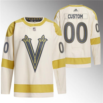 Custom Vegas Golden Knights cream Winter Classic jersey