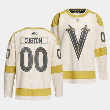 Custom Vegas Golden Knights cream Winter Classic jersey