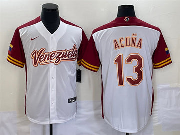 Venezuela Acuna Jr Venezuela Baseball white Classic jersey