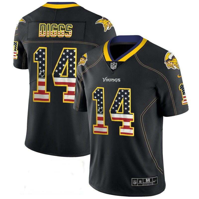 Stefon Diggs Minnesota Vikings black Color Rush jersey