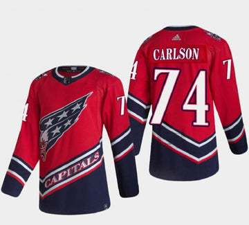 John Carlson Washington Capitals red Reverse Retro jersey