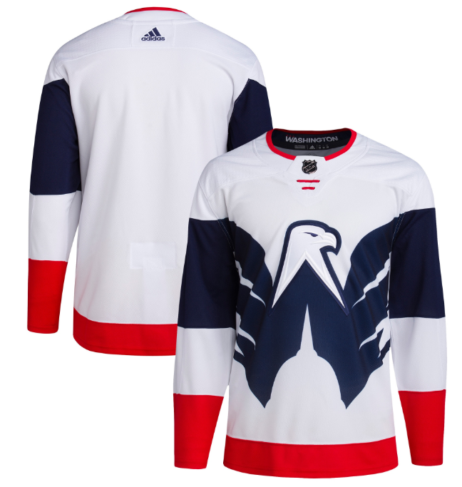 Custom Washington Capitals white-navy Stadium Series jersey
