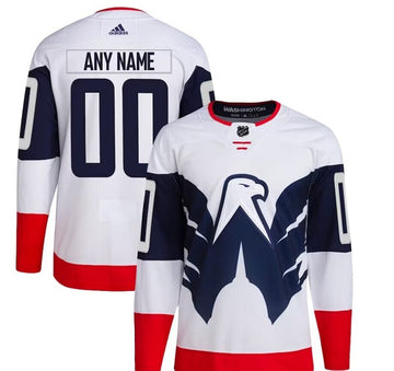 Custom Washington Capitals white Stadium Series jersey