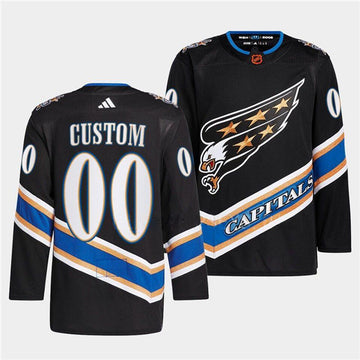Custom Washington Capitals black Reverse Retro jersey