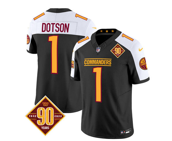 Jahan Dotson Washington Commanders black-white FUSE jersey