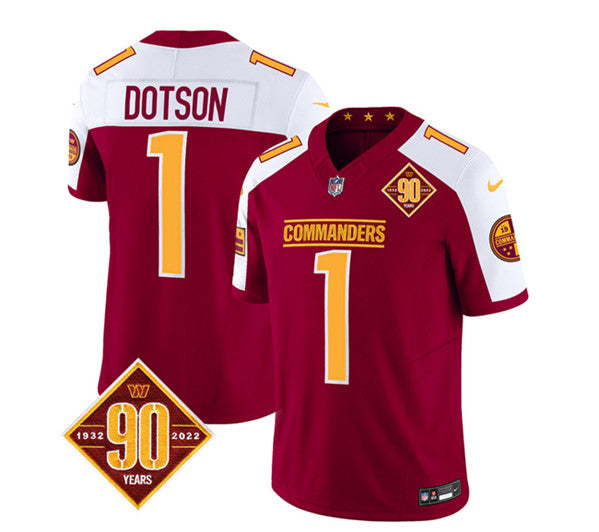Jahan Dotson Washington Commanders burgundy-white FUSE jersey