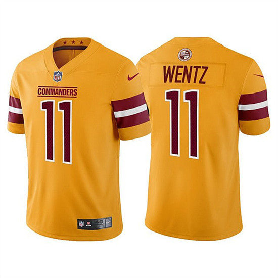 Carson Wentz Washington Commanders gold jersey