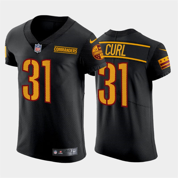 Kamren Curl Washington Commanders black Elite jersey