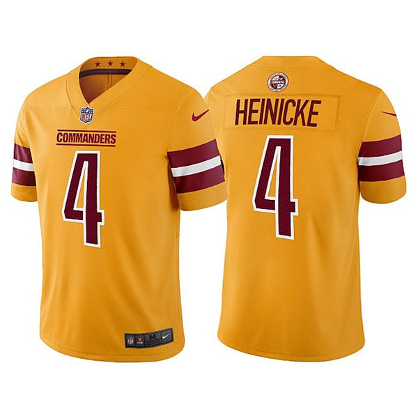 Taylor Heinicke Washington Commanders gold jersey
