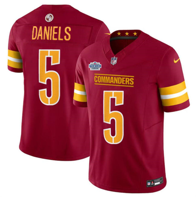 Jayden Daniels Washington Commanders burgundy FUSE jersey