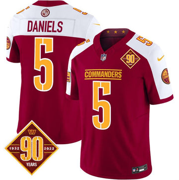 Jayden Daniels Washington Commanders burgundy-white FUSE jersey