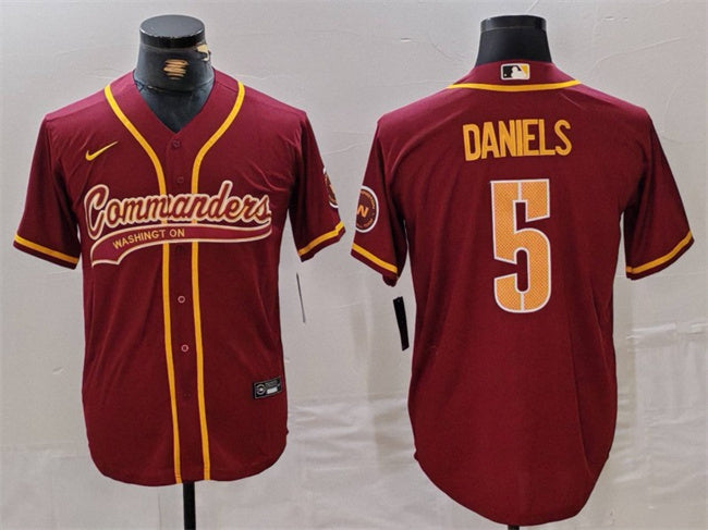Jayden Daniels Washington Commanders burgundy jersey