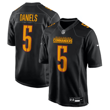 Jayden Daniels Carbon Washington Commanders black Game jersey