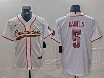 Jayden Daniels Washington Commanders white jersey