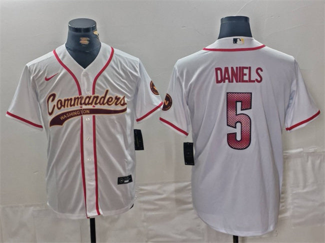 Jayden Daniels Washington Commanders white jersey