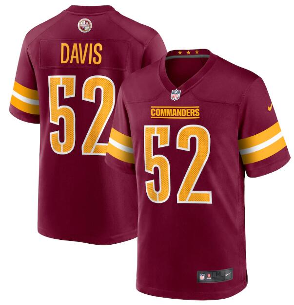 Jamin Davis Washington Commanders burgundy Game jersey