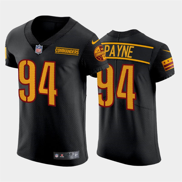 Da'ron Payne Washington Commanders black Elite jersey