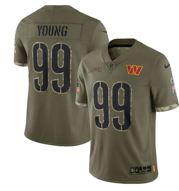Chase Young Washington Commanders olive Salute To Service jersey