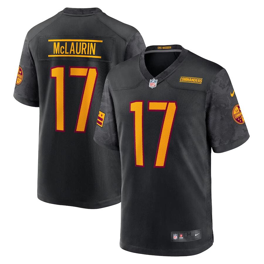 Custom Washington Commanders black Game jersey