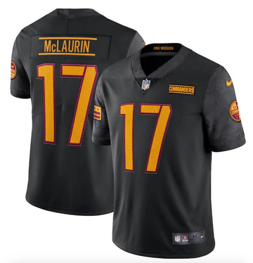 Custom Washington Commanders black jersey