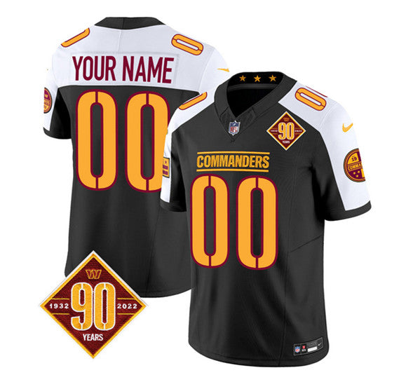 Custom Washington Commanders black-white FUSE jersey