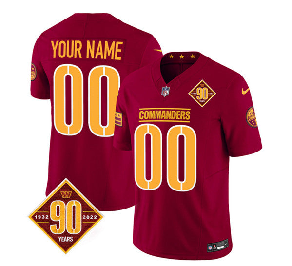Custom Washington Commanders burgundy FUSE jersey