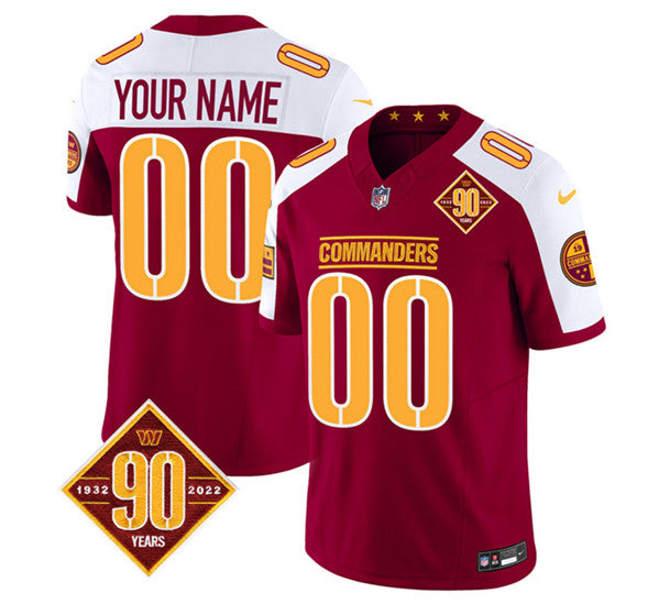 Custom Washington Commanders burgundy-white FUSE jersey