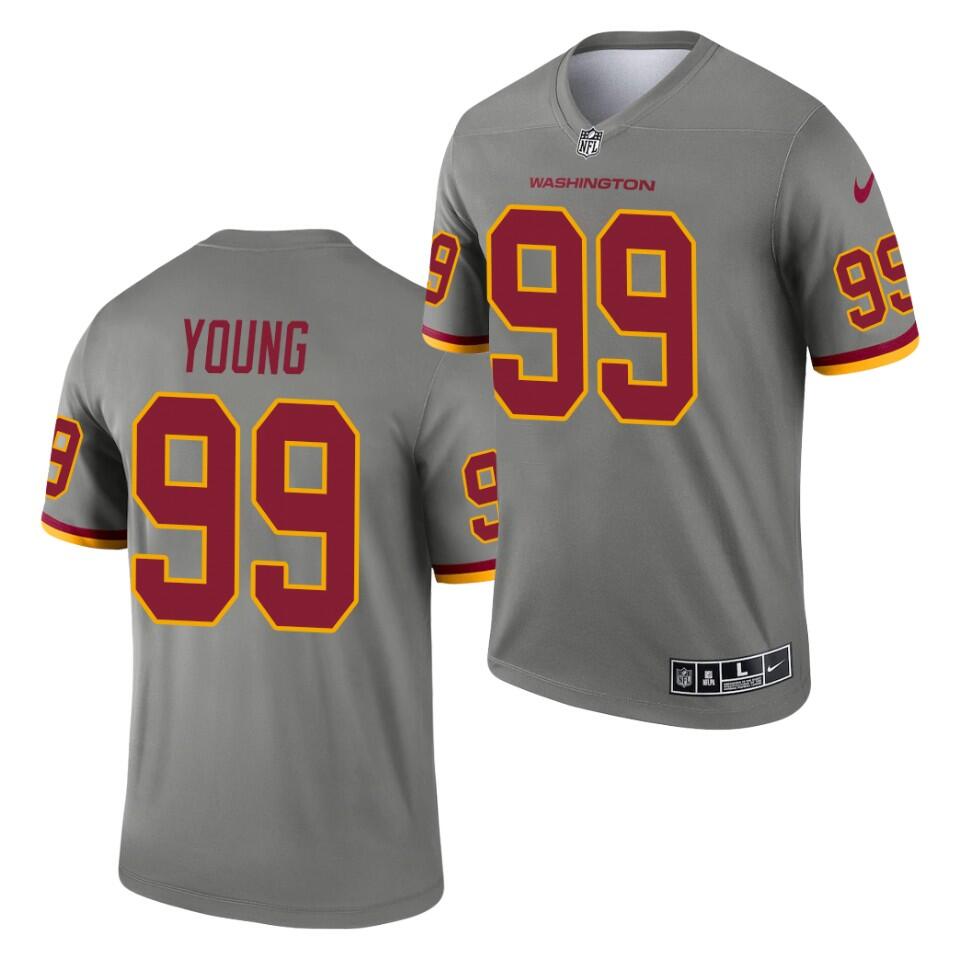Chase Young Washington Commanders gray Inverted Legend jersey