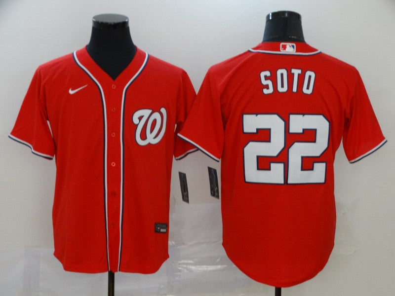 Juan Soto Majestic Washington Nationals red jersey