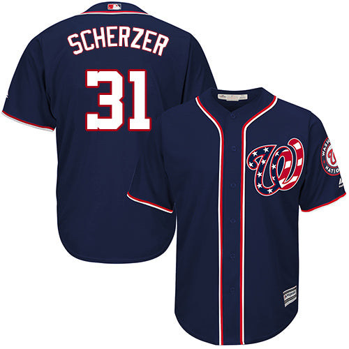 Max Scherzer Washington Nationals navy jersey