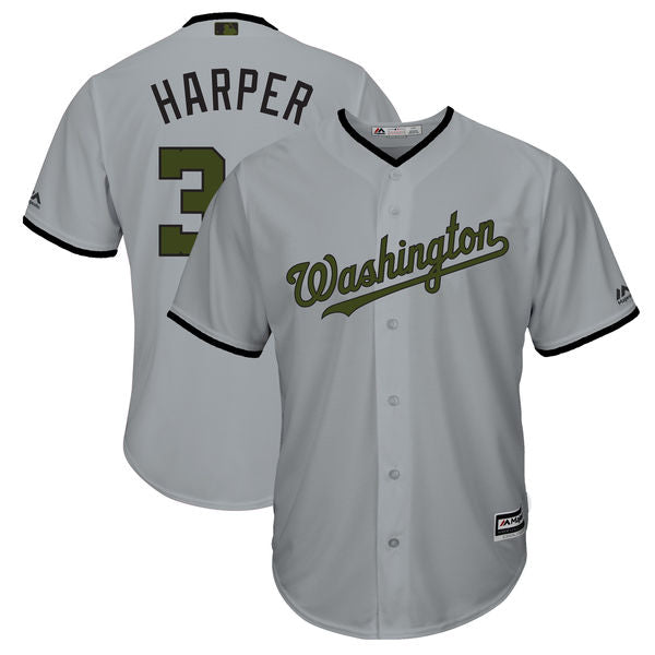 Bryce Harper Washington Nationals gray jersey