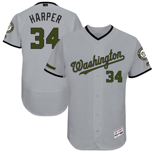 Bryce Harper Majestic Washington Nationals gray Authentic jersey