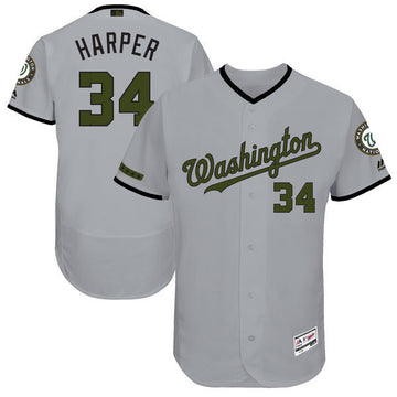 Bryce Harper Majestic Washington Nationals gray Authentic jersey