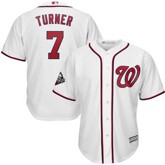 Trea Turner Majestic Washington Nationals white jersey