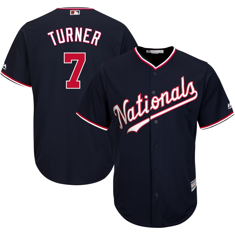 Trea Turner Washington Nationals navy jersey