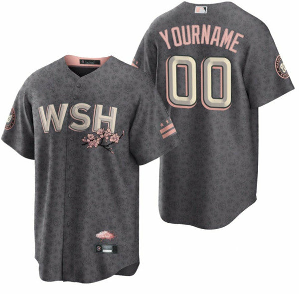 Custom Washington Nationals grey City Connect jersey