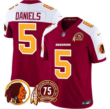 Jayden Daniels Washington Commanders burgundy-white FUSE jersey