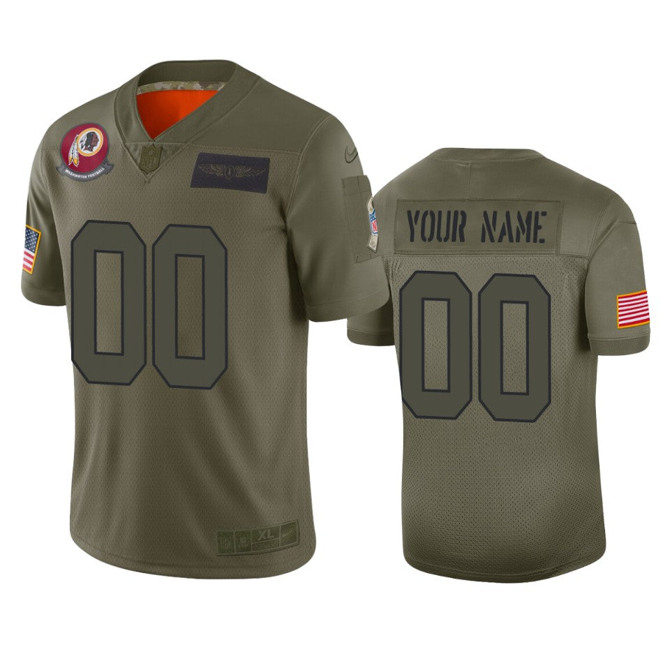 Custom Washington Commanders camo Salute To Service jersey