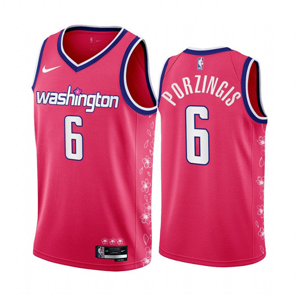 Kristaps Porzingis Washington Wizards pink City Edition jersey
